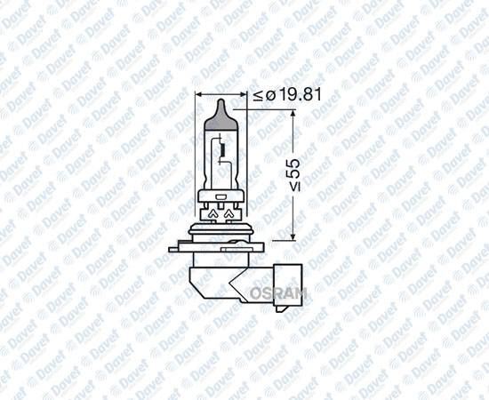 OSRAM 9006 Ampul 12v Hb4 51w Plastik Soketli Tek Flamanli Halojen  ####